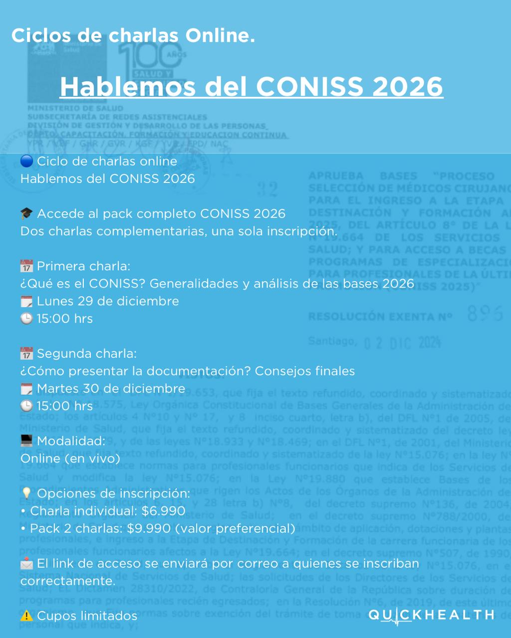 Charlas Online Hablemos del CONISS 2026